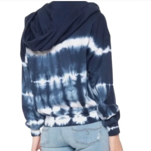 YOUNG, FABULOUS & BROKE Piper Draped Cowl Neck TieDye Hoodie Sweatshirt‎ - Picture 2 of 7
